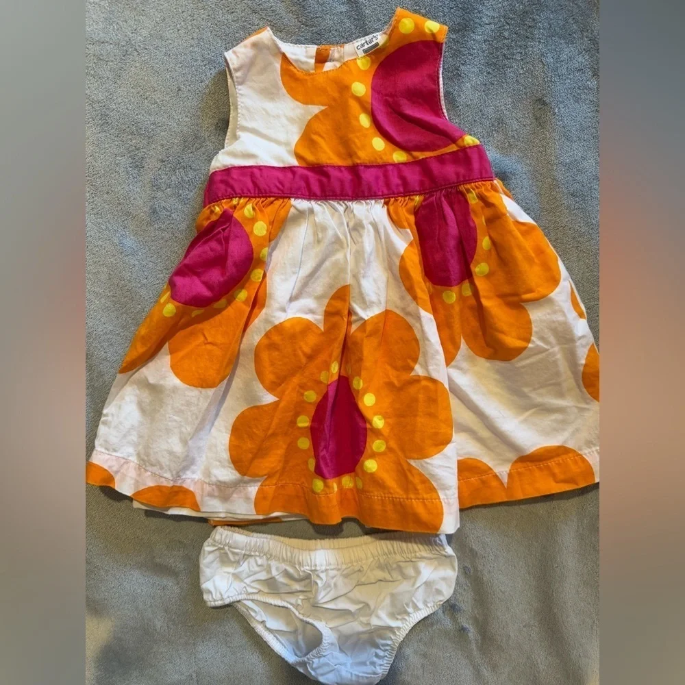 Carters spring dress with bloomers size 6m